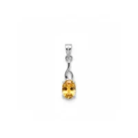 silver pendant with 5x7 mm oval citrine