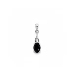 silver pendant with 5x7 mm oval black onyx