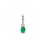 silver pendant with 5x7 mm oval green onyx