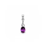 silver pendant with 5x7 mm oval amethyst