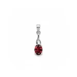 silver pendant with 5x7 mm oval garnet