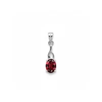 silver pendant with 5x7 mm oval garnet