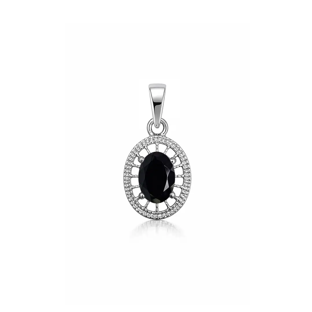 pendant gemstone without cz 37j black onyx a silver pendant with 5x7 mm oval black onyx