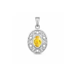 silver pendant with 5x7 mm oval citrine