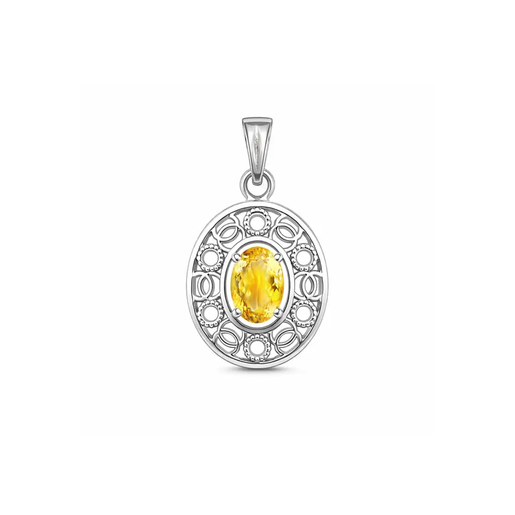 pendant gemstone without cz 39f citrine a silver pendant with 5x7 mm oval citrine