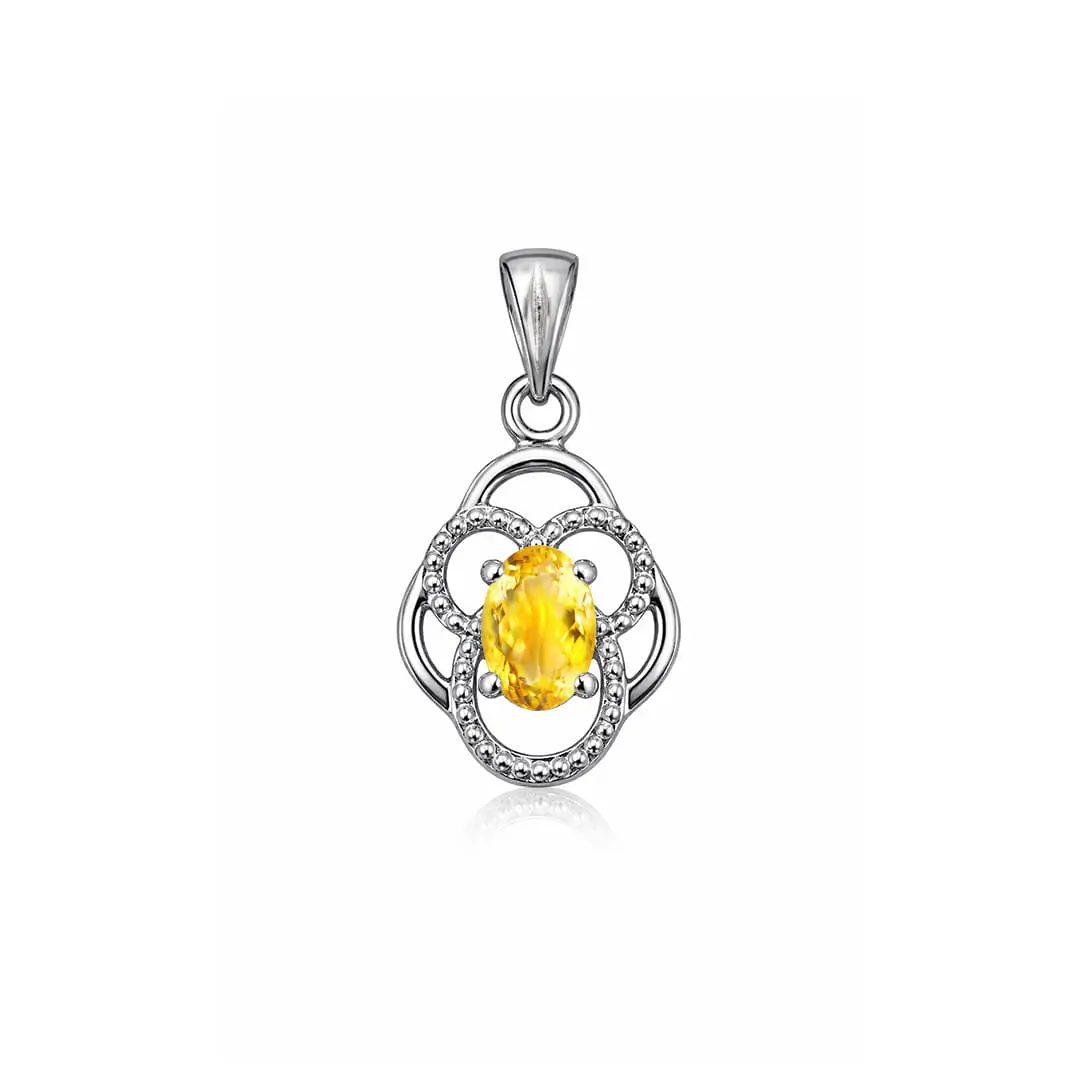 pendant gemstone without cz 40b citrine a silver pendant with 5x7 mm oval citrine