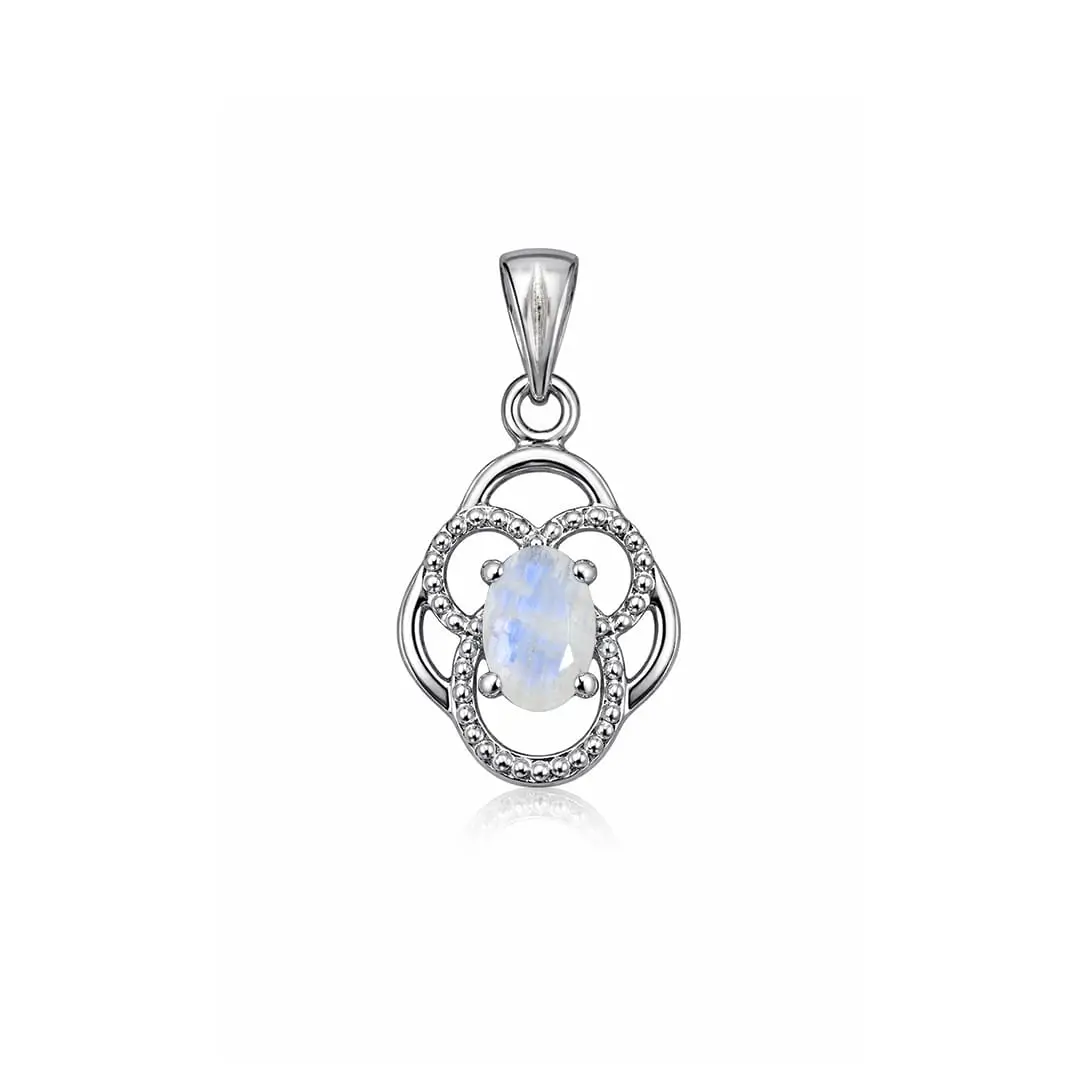 pendant gemstone without cz 40e rainbow moonstone a silver pendant with 5x7 mm oval rainbow moonstone