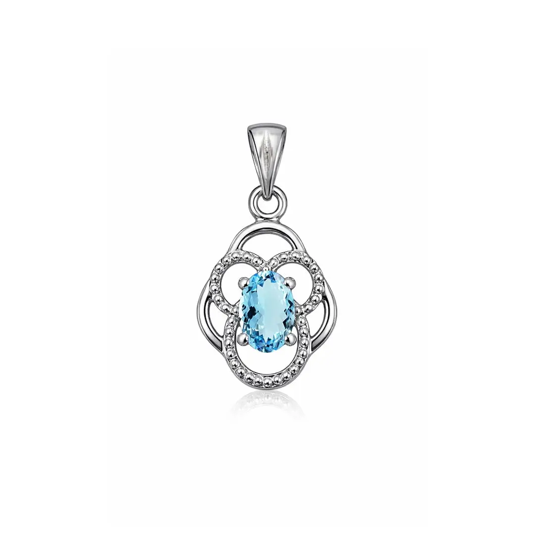 pendant gemstone without cz 40h blue topaz a silver pendant with 5x7 mm oval blue topaz