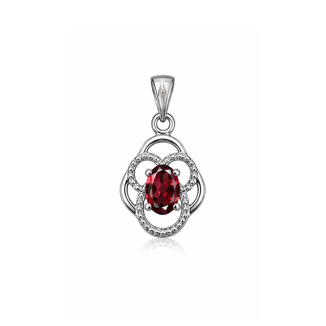 pendant gemstone without cz 40i garnet a silver pendant with 5x7 mm oval garnet