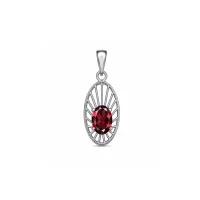 silver pendant with 5x7 mm oval garnet
