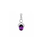 silver pendant with 5x7 mm oval amethyst
