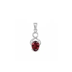 silver pendant with 5x7 mm oval garnet