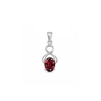 silver pendant with 5x7 mm oval garnet