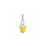 silver pendant with 5x7 mm oval citrine