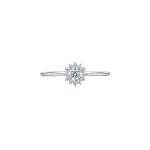 silver ring cluster (gidhe) with 4mm round cubic zirconia