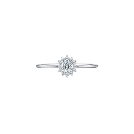 silver ring cluster (gidhe) with 4mm round cubic zirconia