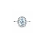 silver ring cluster with 7x9 mm oval cubic zirconia