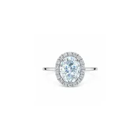 silver ring cluster with 7x9 mm oval cubic zirconia