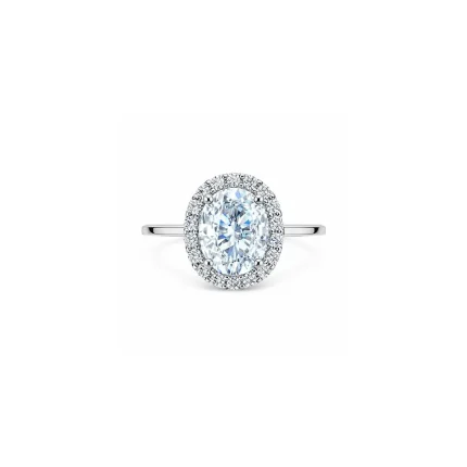 silver ring cluster with 7x9 mm oval cubic zirconia