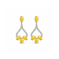 5x7 mm oval shaped Citrine Gemstone and Cubic Zirconia