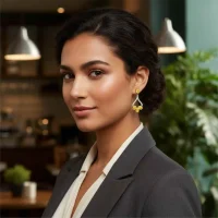 model wearing 5x7 mm oval shaped Citrine Gemstone and Cubic Zirconia