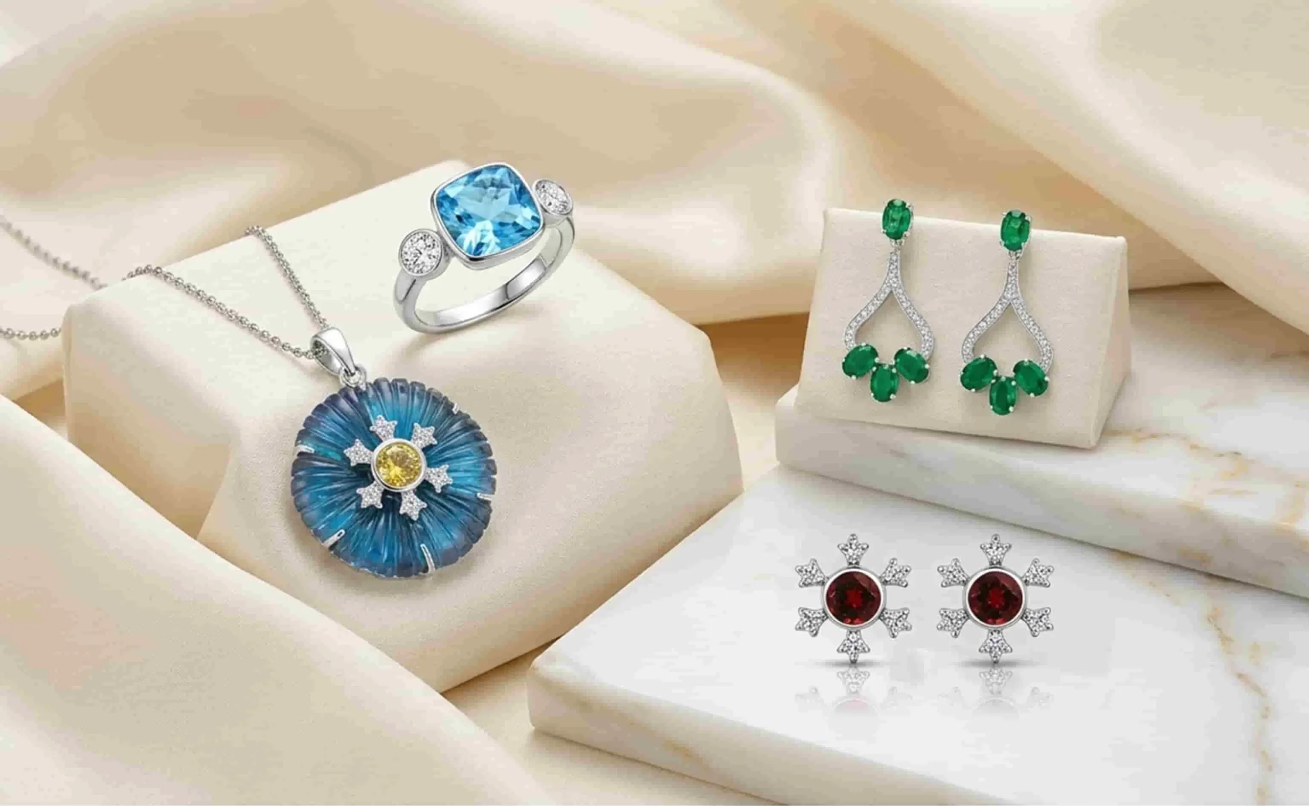 handmade silver jewelry with gemstones