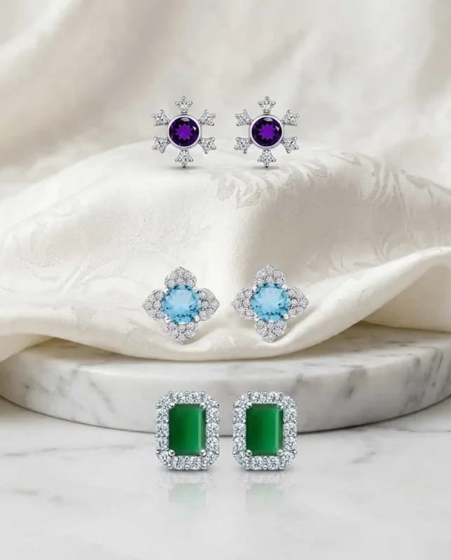 shop silver jewelry online- silver studs